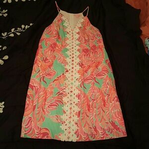 Pearl lace shift dress